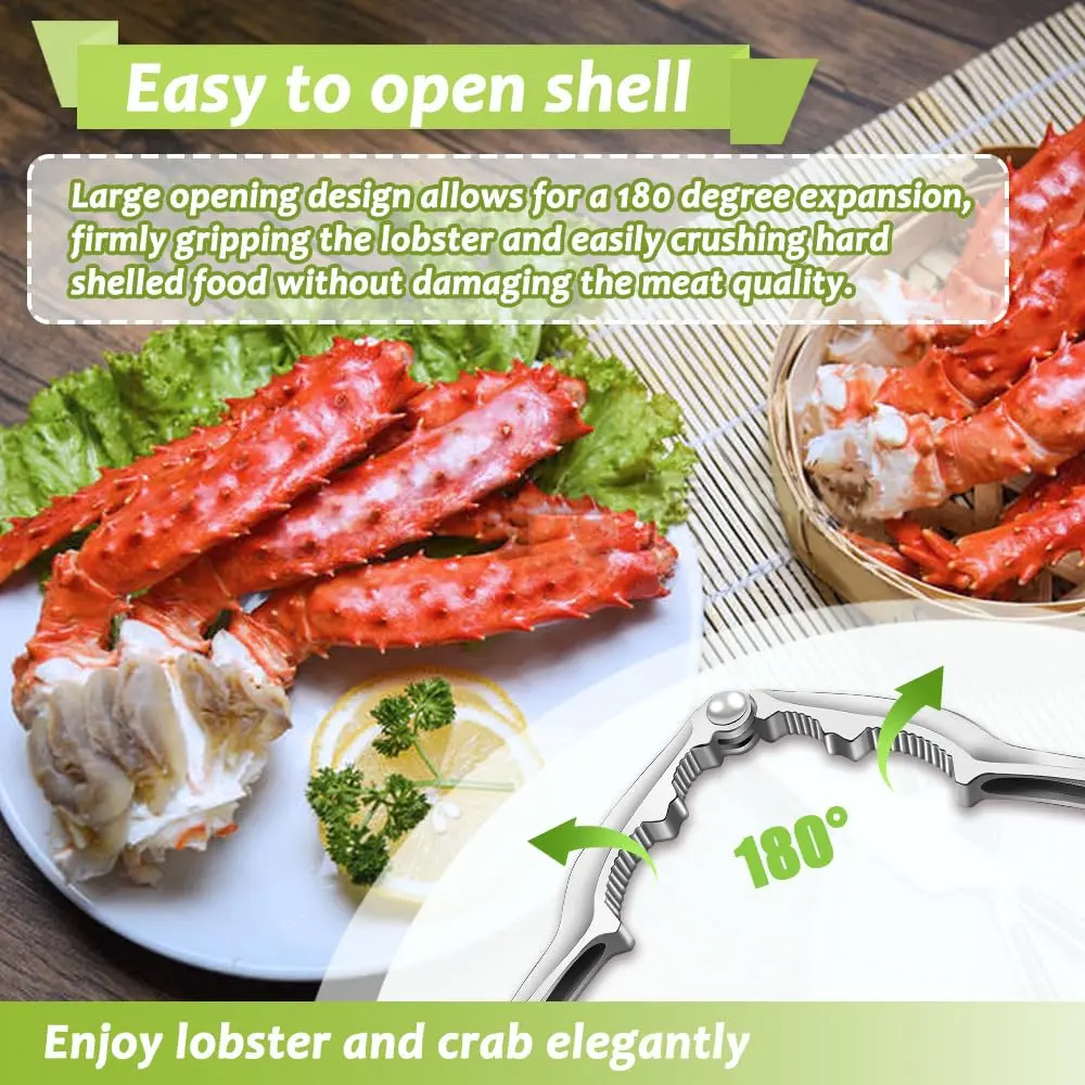 Vicsamer Lobster Crackers and Picks Set | Heavy Duty Seafood Tools for Crab & Lobster | Stainless Steel & Zinc Alloy | Silvery - view 6