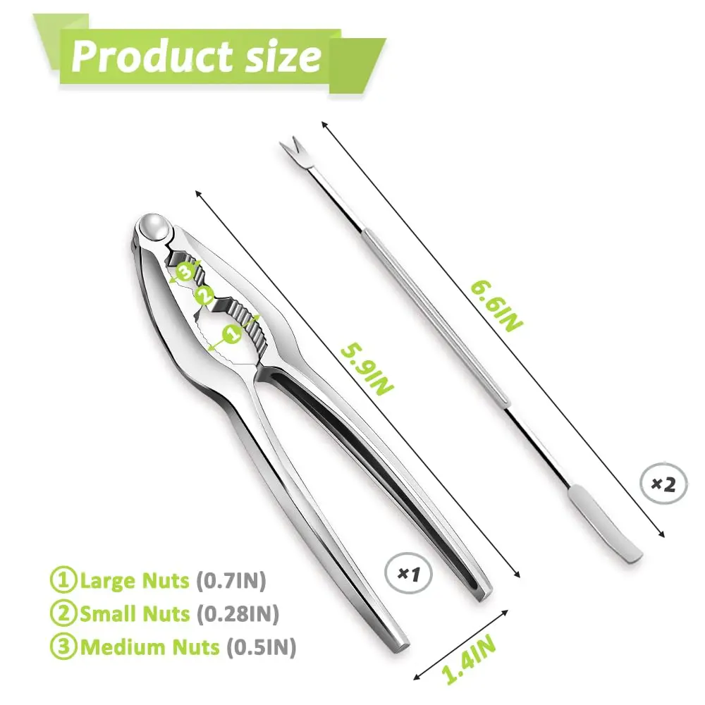 Vicsamer Lobster Crackers and Picks Set | Heavy Duty Seafood Tools for Crab & Lobster | Stainless Steel & Zinc Alloy | Silvery - view 2