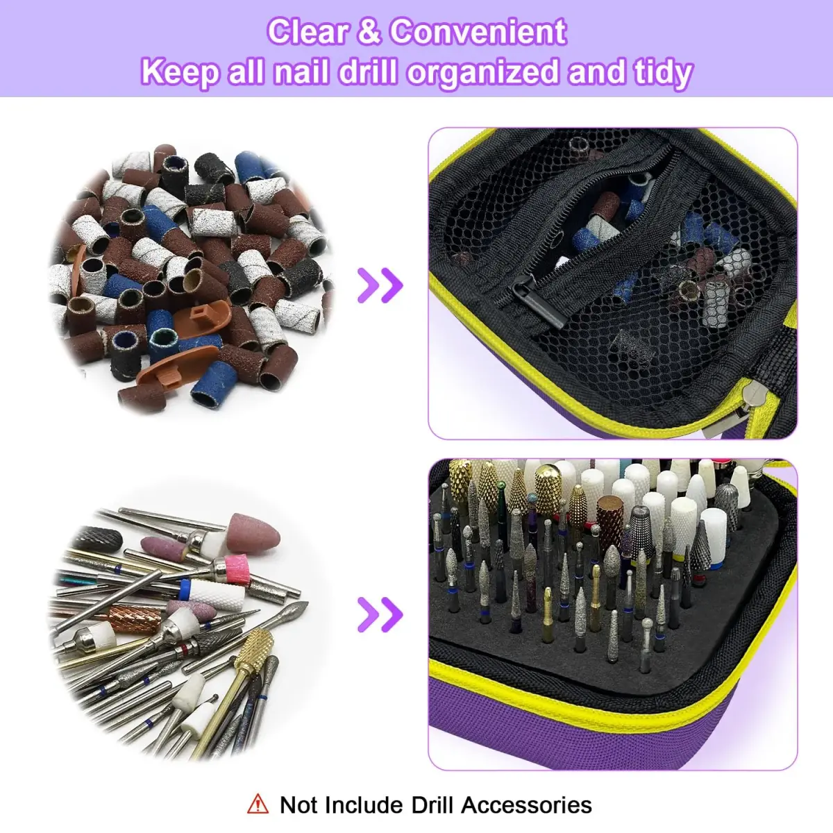 Thowapou 81 Holes Nail Drill Bit Holder Case | Dustproof Portable Organizer for 3/32" Bits - view 5