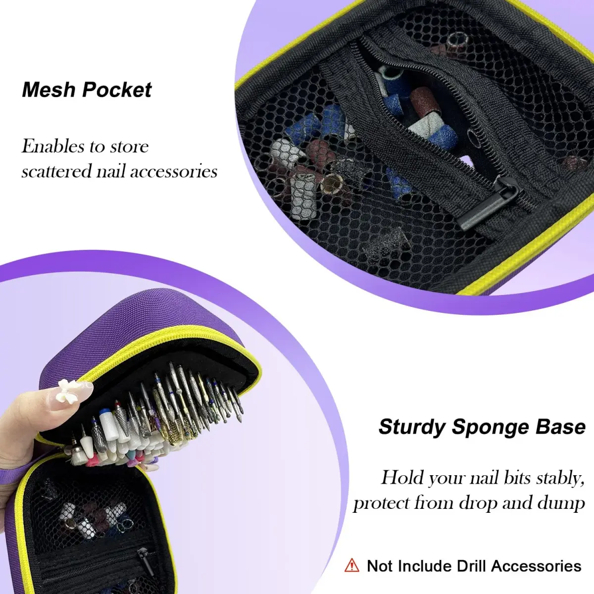 Thowapou 81 Holes Nail Drill Bit Holder Case | Dustproof Portable Organizer for 3/32" Bits - view 6