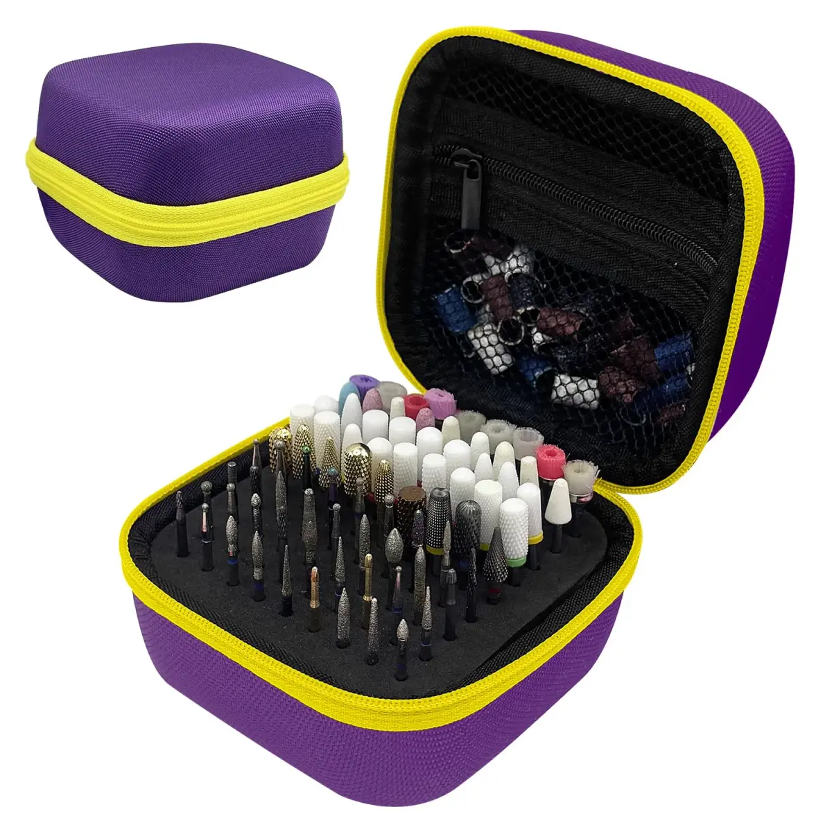 Thowapou 81 Holes Nail Drill Bit Holder Case | Dustproof Portable Organizer for 3/32" Bits - main product image