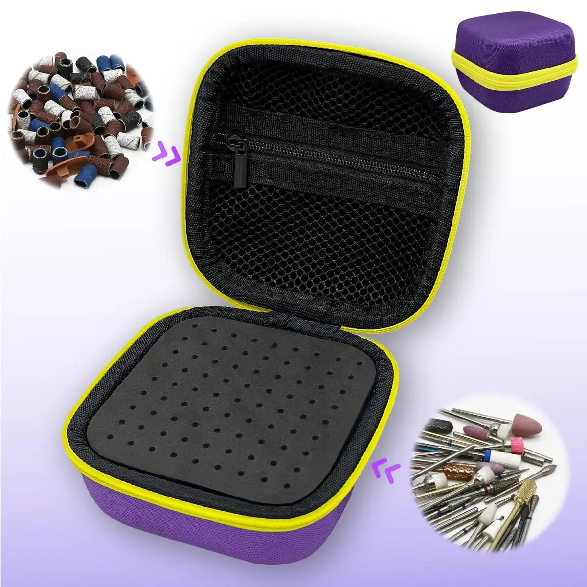 Thowapou 81 Holes Nail Drill Bit Holder Case | Dustproof Portable Organizer for 3/32" Bits - view 8
