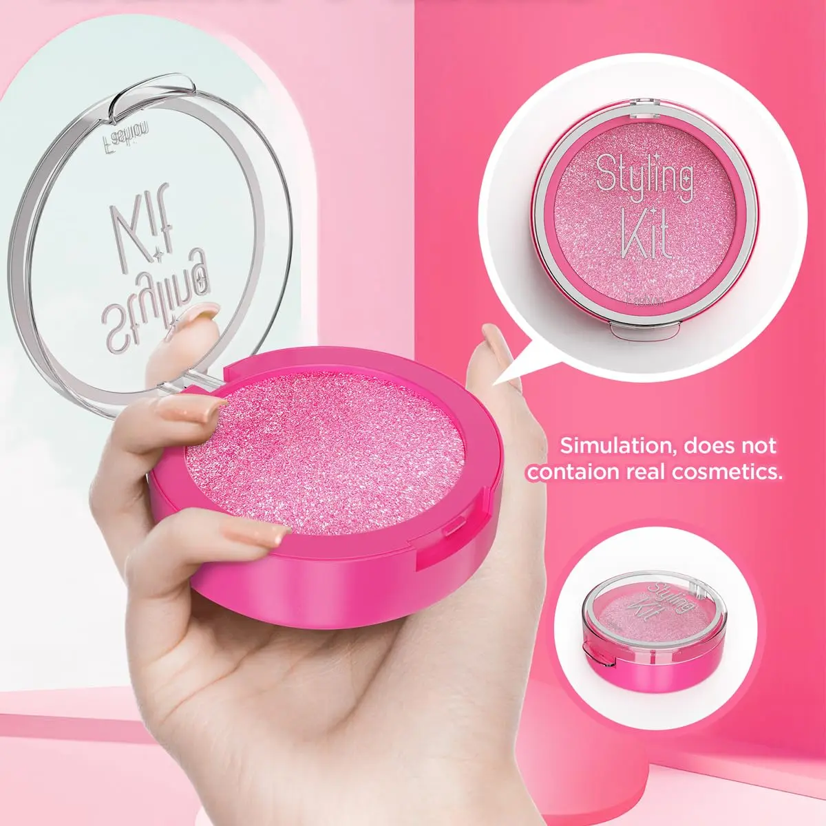 Cosaway Fake Makeup Kits for Girls 3-5 Years Old | Safe Pretend Play Toy in Pink - view 6