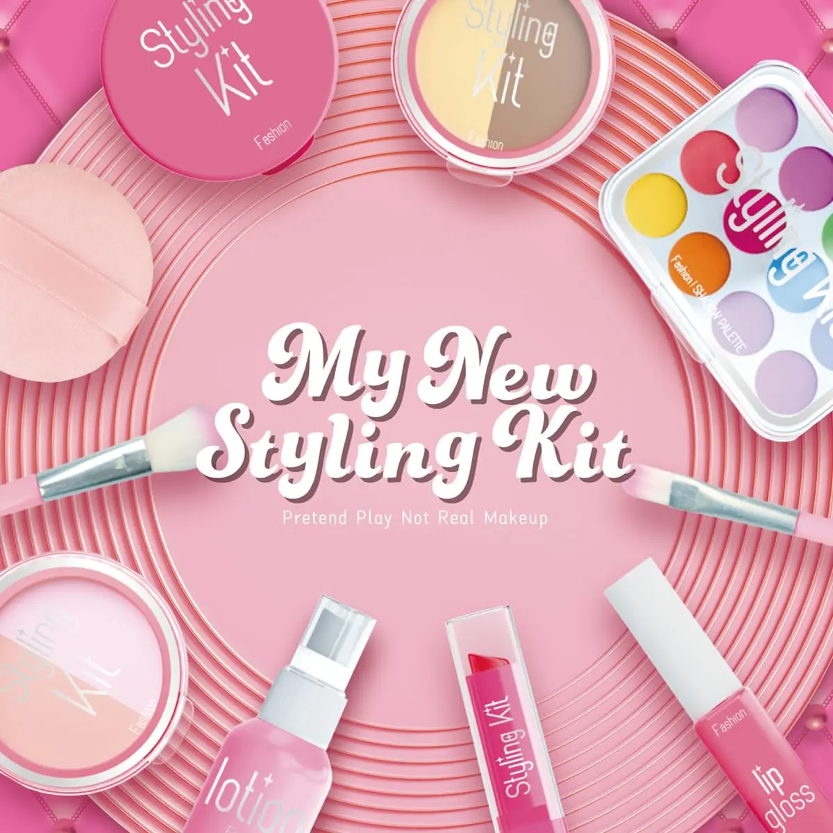 Cosaway Fake Makeup Kits for Girls 3-5 Years Old | Safe Pretend Play Toy in Pink - view 2
