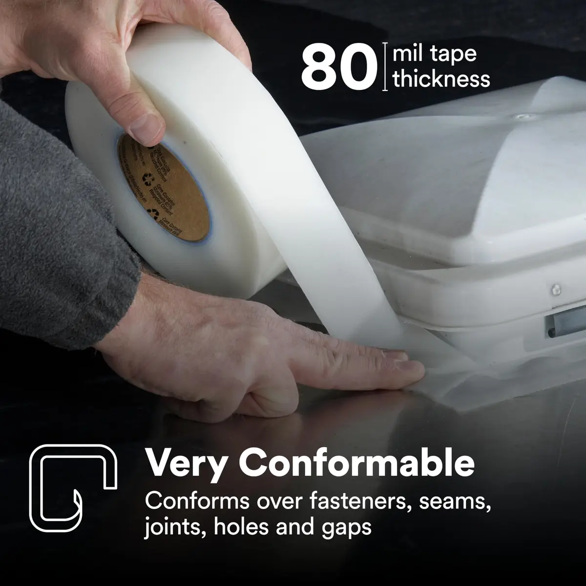 3M White Extreme Sealing Tape 4412W+ | Waterproof, Conformable, Quick Adhesion - view 3