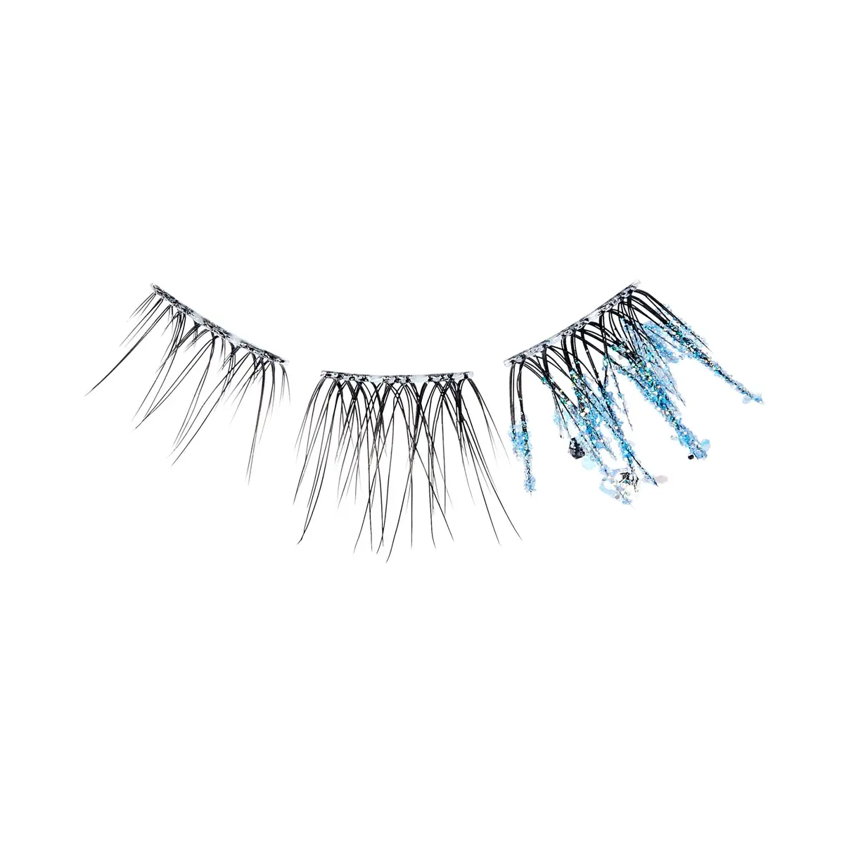 FALSCARA WICKED X False Eyelashes Natural Volume | Blue Glitter, 10 Clusters, 8-10mm, Reusable, DIY Lash Kit with Mini Bond & Applicator - view 9