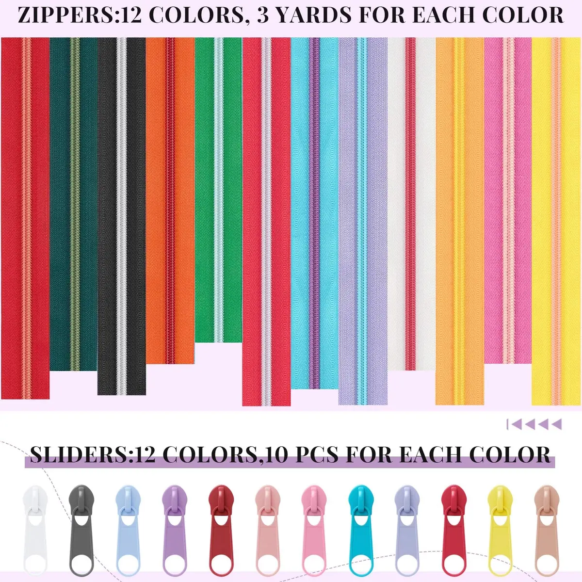 Solsew Nylon Zipper Roll, Rainbow Colors, 36 Yards | Easy Cut & Smooth Sliding - view 4
