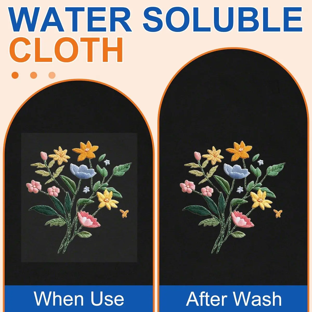 FURWEY Water Soluble Stabilizer for Embroidery,36PCS 8.5x11,Self Adhesive | Wash Away, Printable & Versatile - view 8