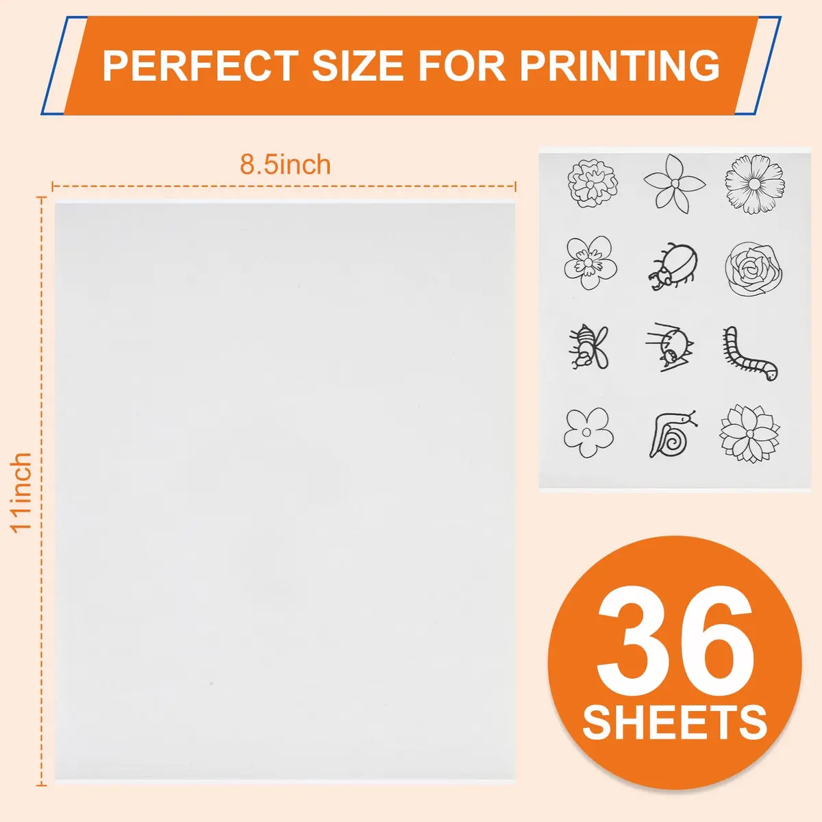 FURWEY Water Soluble Stabilizer for Embroidery,36PCS 8.5x11,Self Adhesive | Wash Away, Printable & Versatile - view 2