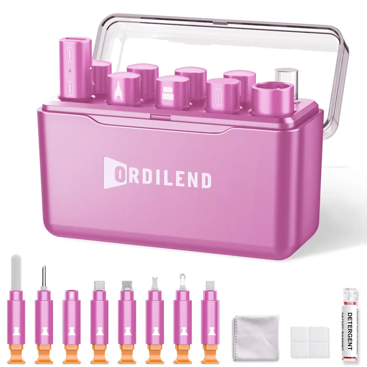 Ordilend Pink Wireless Accessory | iPhone Charging Port & AirPod Cleaner Kit - main product image
