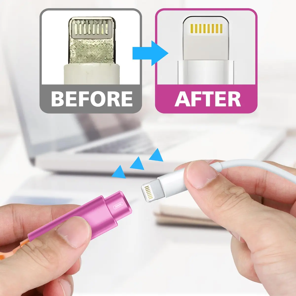 Ordilend Pink Wireless Accessory | iPhone Charging Port & AirPod Cleaner Kit - view 5