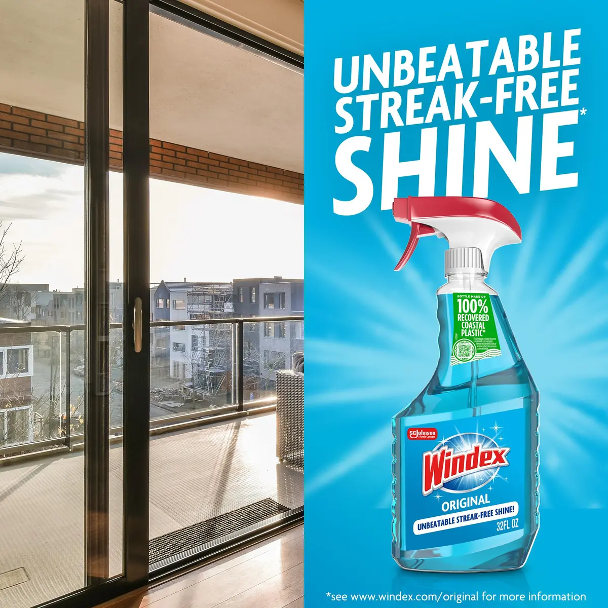 Windex Original Glass Cleaner Spray Bottle 46 fl oz (23 Fl Oz x 2) | Streak-Free Shine for Home Surfaces - view 4