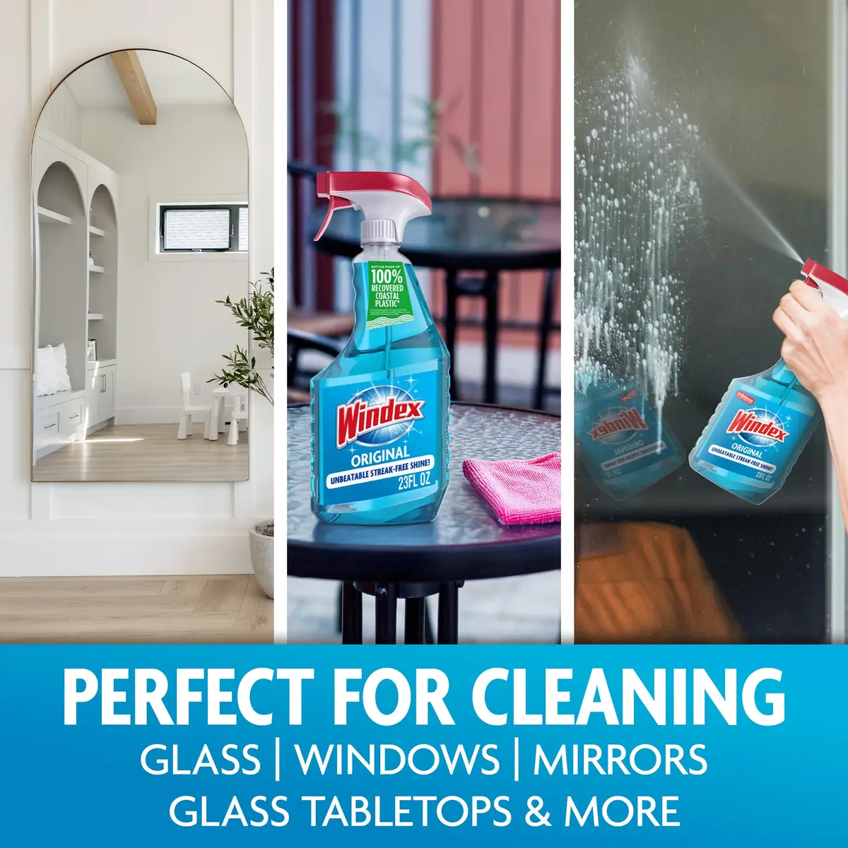 Windex Original Glass Cleaner Spray Bottle 46 fl oz (23 Fl Oz x 2) | Streak-Free Shine for Home Surfaces - view 2