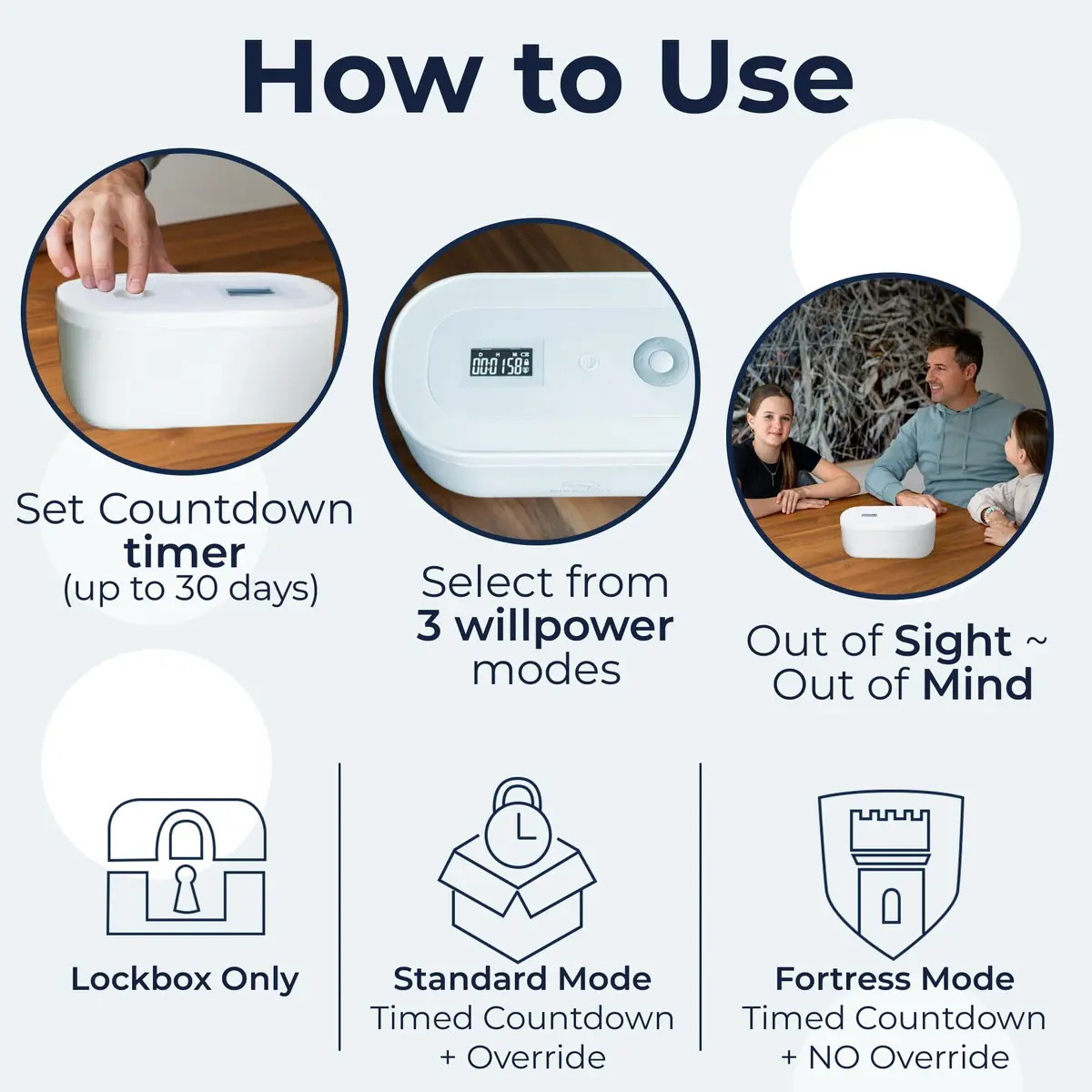 Mindsight Timed Lock Box | Unplug from Phones, Social Media & Snacks | 3 Modes | Easy to Use | Out of Sight ~ Out of Mind | Boost Wellness - view 5
