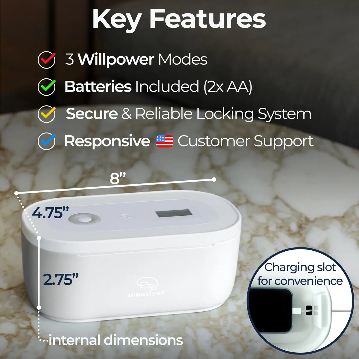 Mindsight Timed Lock Box | Unplug from Phones, Social Media & Snacks | 3 Modes | Easy to Use | Out of Sight ~ Out of Mind | Boost Wellness - view 4