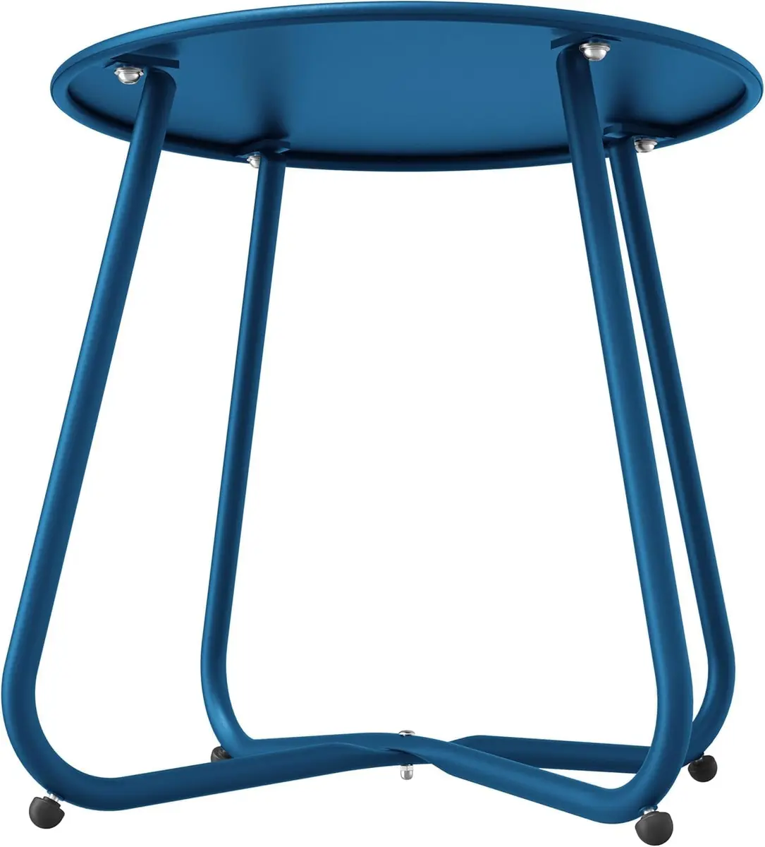 Yardgrace Peacock Blue Patio Side Table, 18" Weatherproof Steel Outdoor Indoor Side Table for Garden, Balcony, Pool & Tailgate - view 10