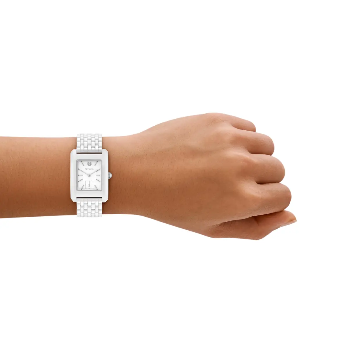 Tory Burch Women's Eleanor Three-Hand White Ceramic Bracelet Watch (Model: TBW1088) | Elegant Minimalist Design for Daily Wear - view 4