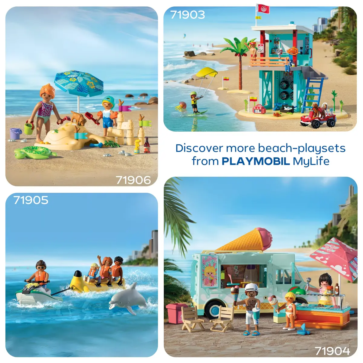 Playmobil Family Fun at the Beach | Imaginative Sandcastle & Waterway Playset for Kids 4-10 - view 5