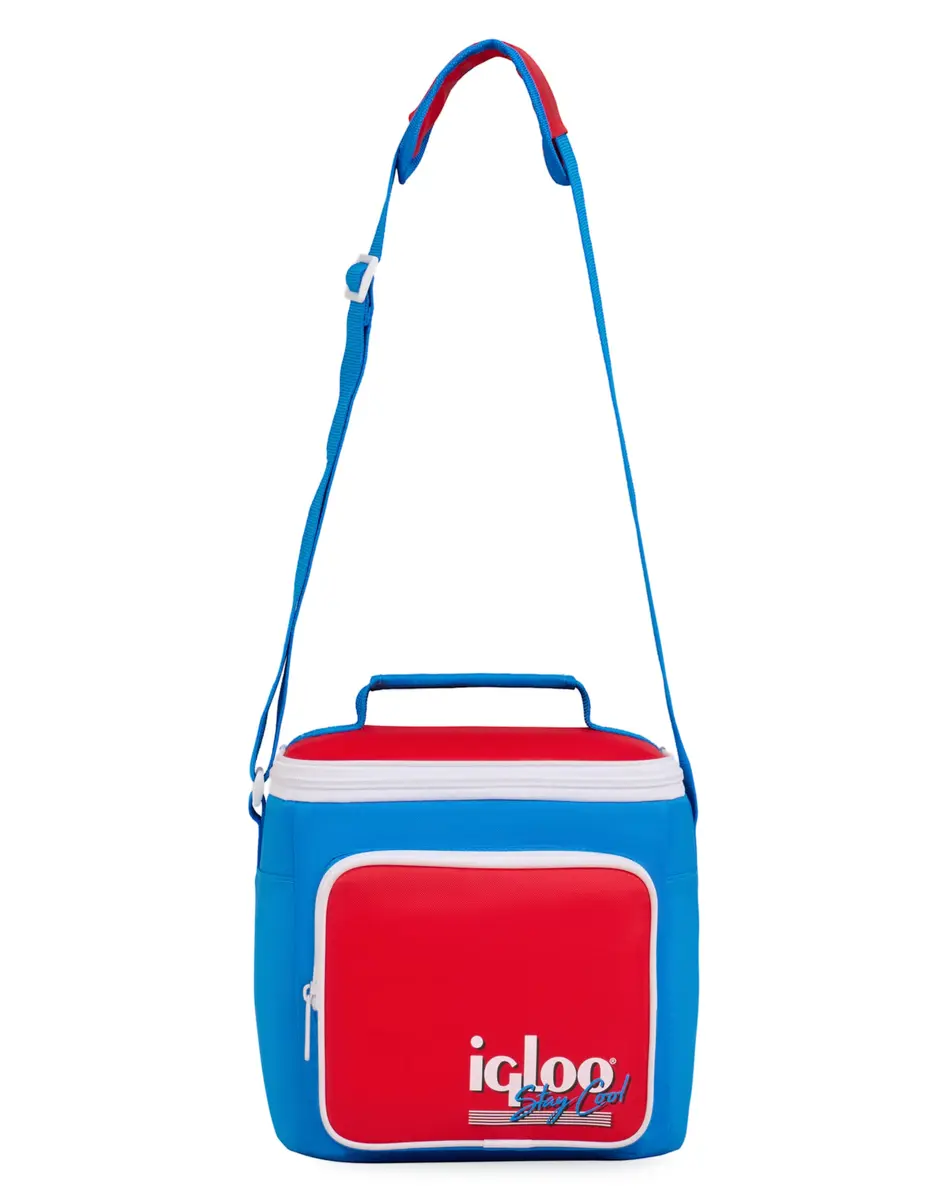 Igloo Retro 9-Can Square Lunchbox | Leak-Resistant Softside Cooler, 9 Cans Capacity, Red, White & Blue - view 2