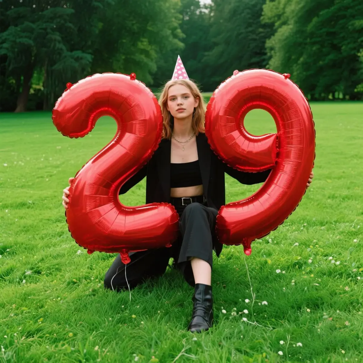 Kelfuoya Red Number 9 Balloon 40 Inch | Jumbo Helium Mylar Foil Digital Balloon for Birthday Party Decorations - view 7