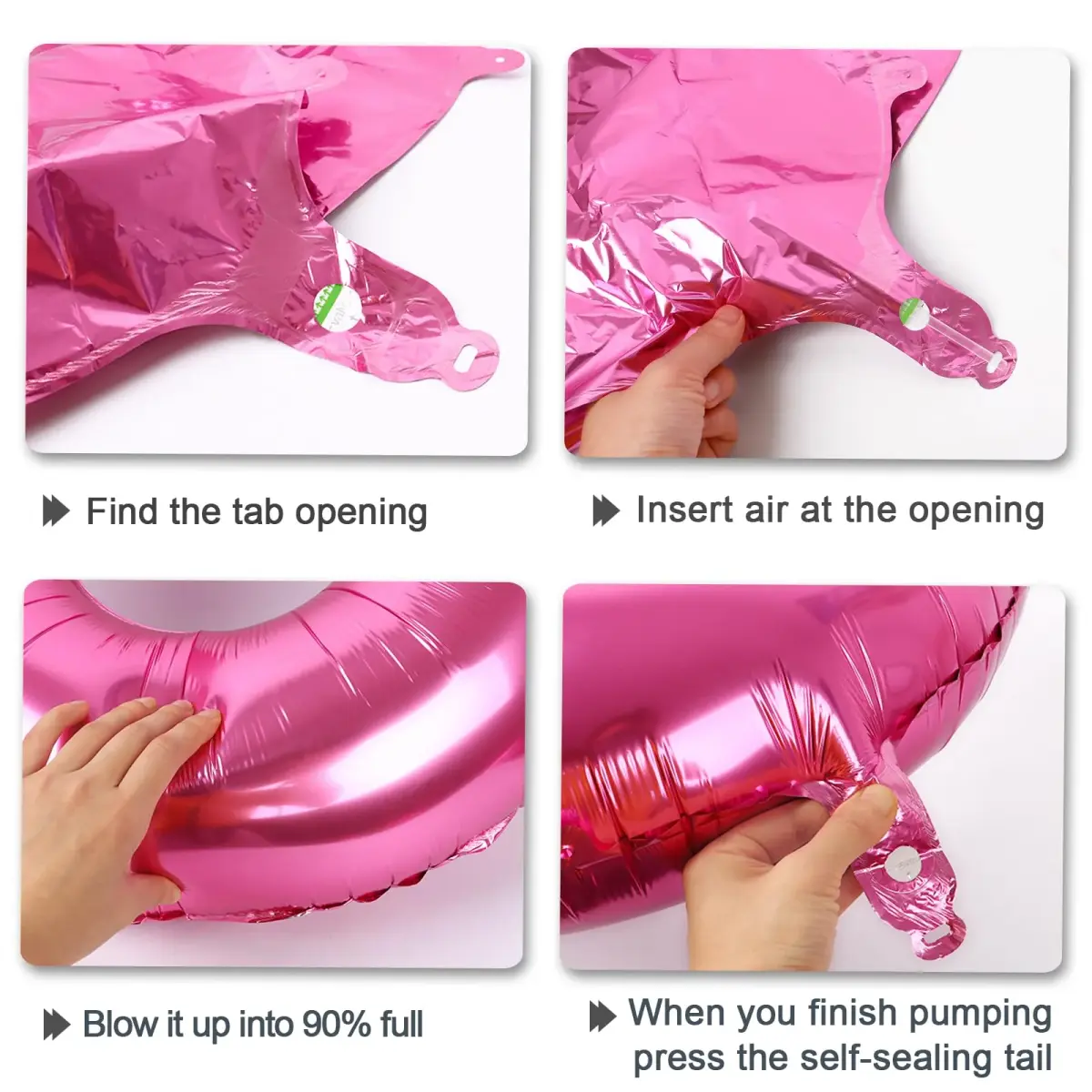Kelfuoya Pink Number 3 Balloon 40 Inch | Reusable Foil Digital Helium Balloon - view 7