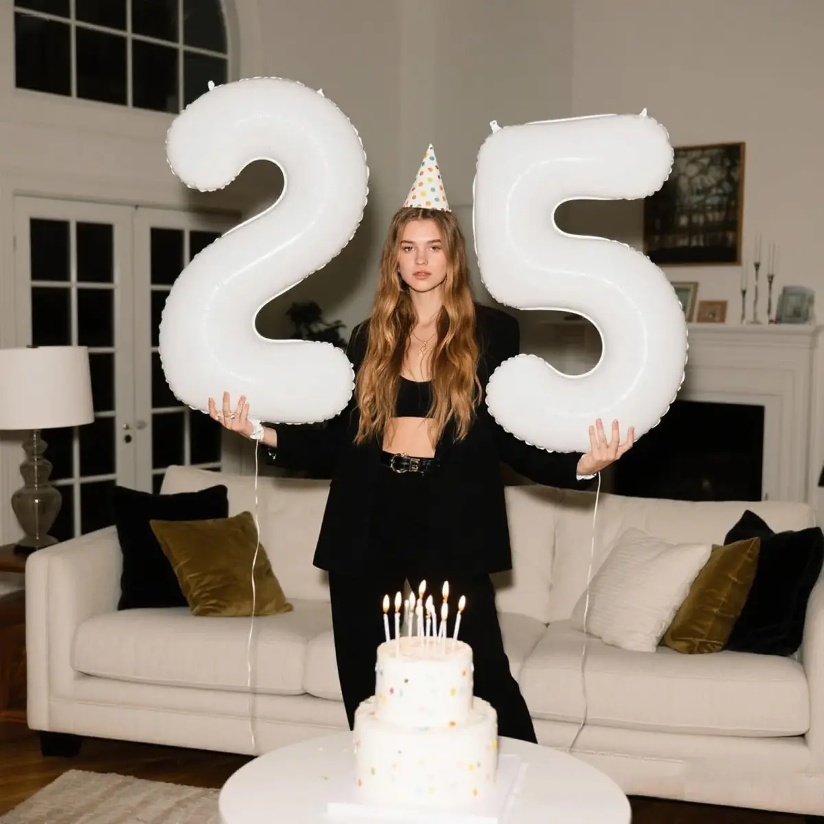 Kelfuoya White Number 5 Balloon 40 Inch | Mylar Foil Digital Helium Balloon for Parties - view 8