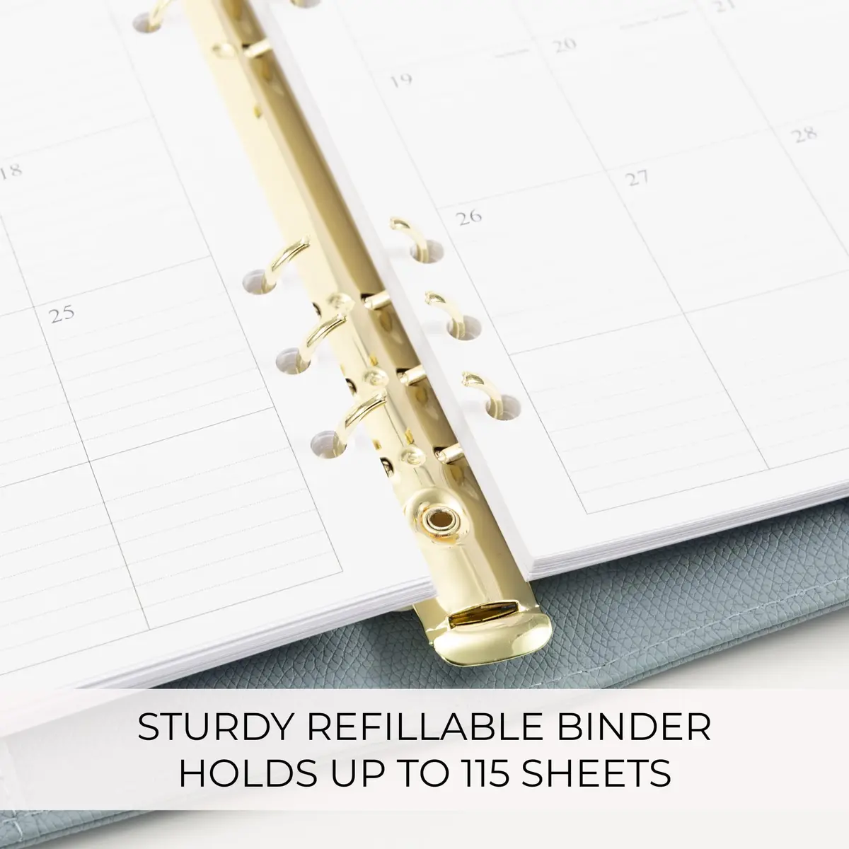 ZICOTO A5 Binder with 6 Golden Rings | Refillable Organizer with Pockets, Blue - view 6