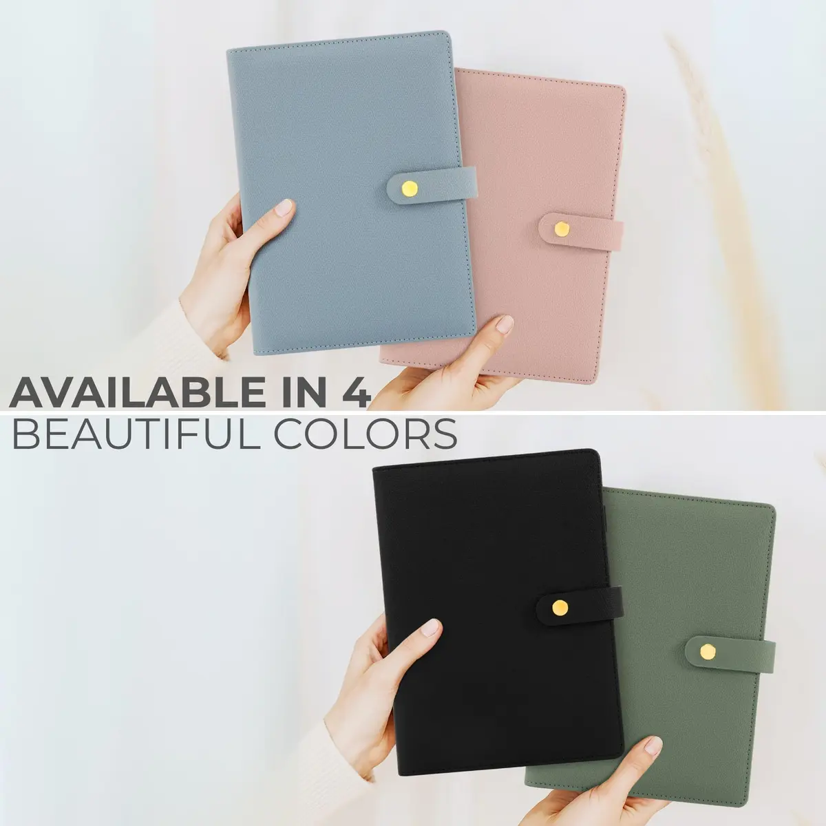 ZICOTO A5 Binder with 6 Golden Rings | Refillable Organizer with Pockets, Blue - view 8