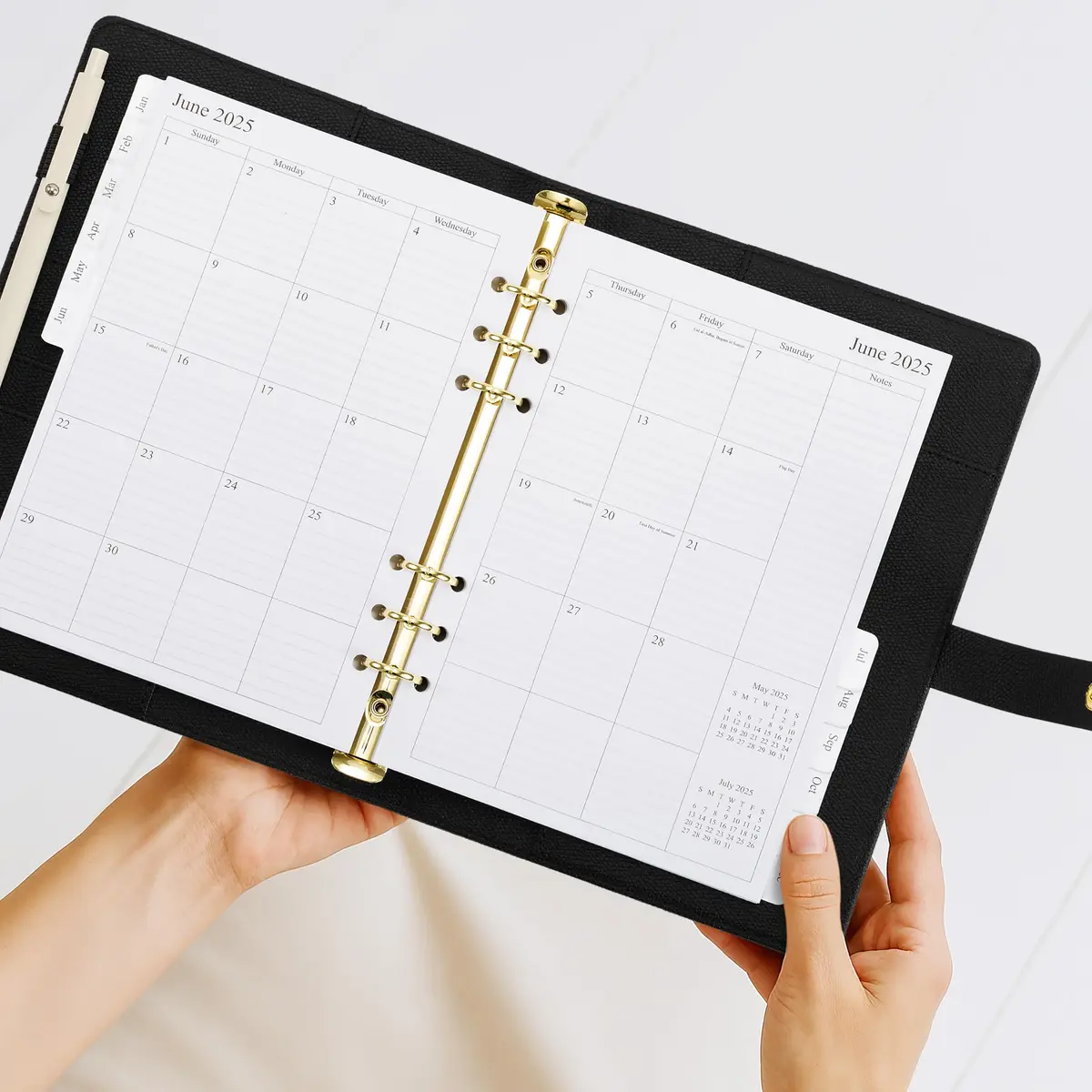 ZICOTO Aesthetic A5 Binder with 6 Golden Rings | Refillable Organizer for Notes & Cards - view 2