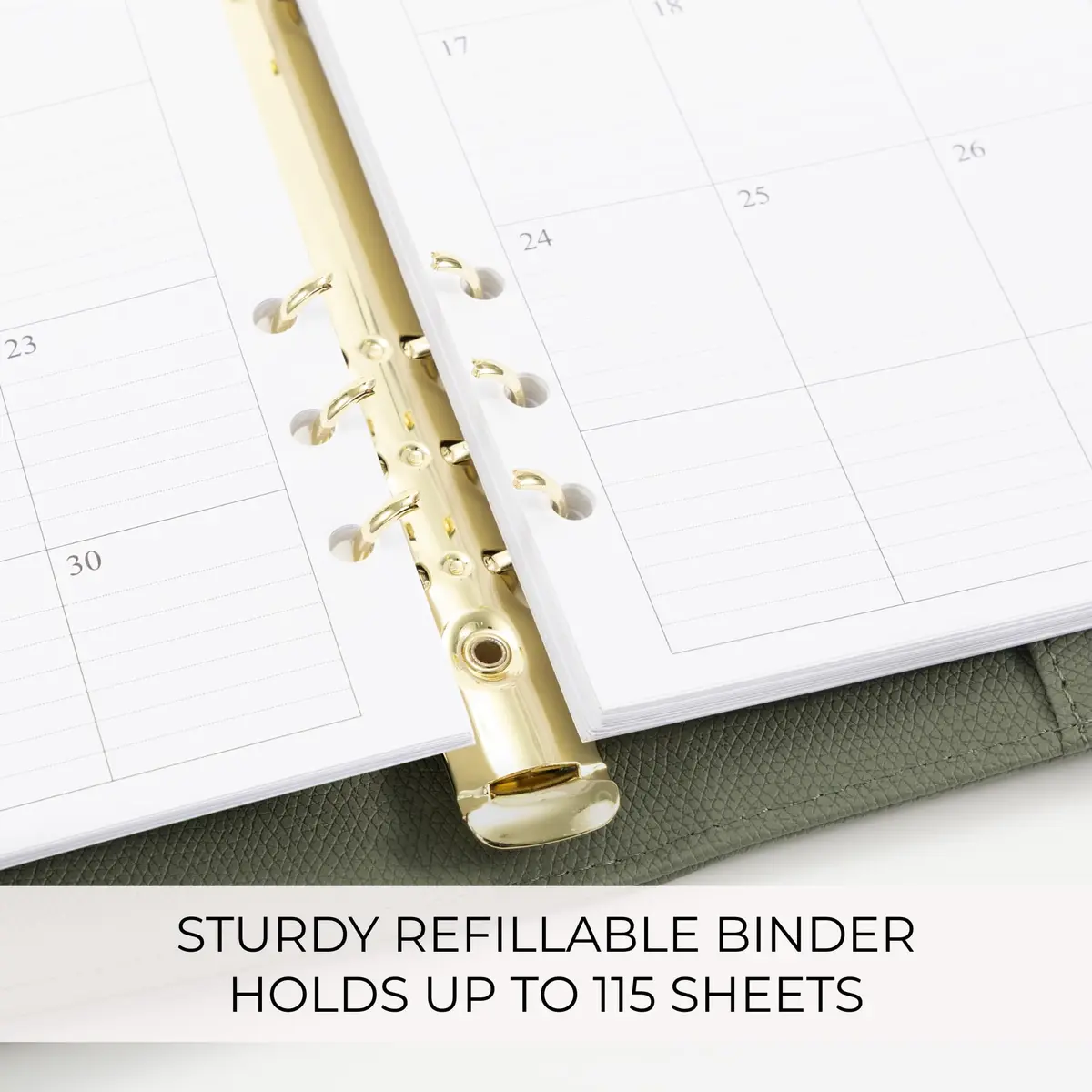 ZICOTO A5 Ring Binder with 6 Golden Rings | Refillable Organizer with Pockets (70-120 chars) - view 6