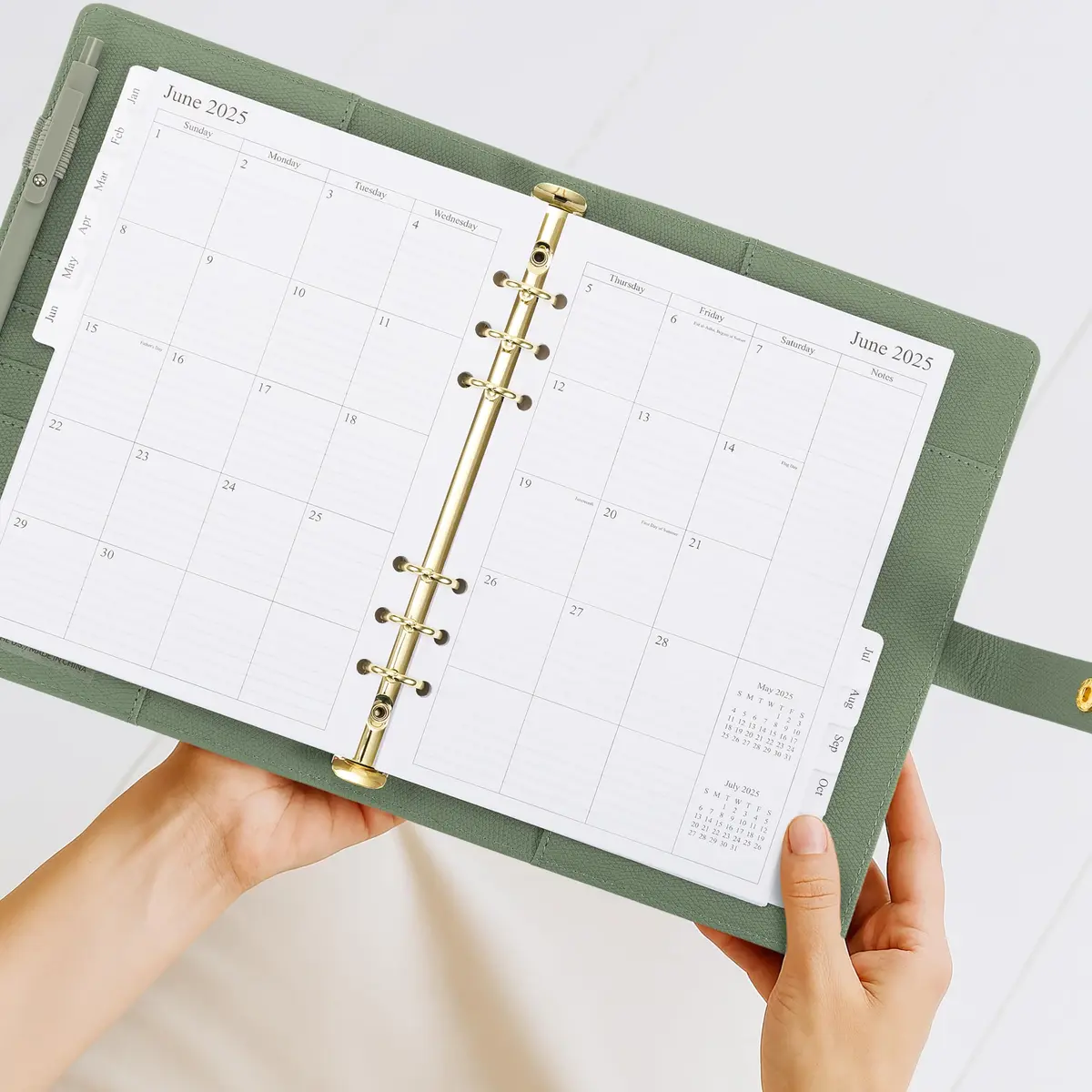 ZICOTO A5 Ring Binder with 6 Golden Rings | Refillable Organizer with Pockets (70-120 chars) - view 2