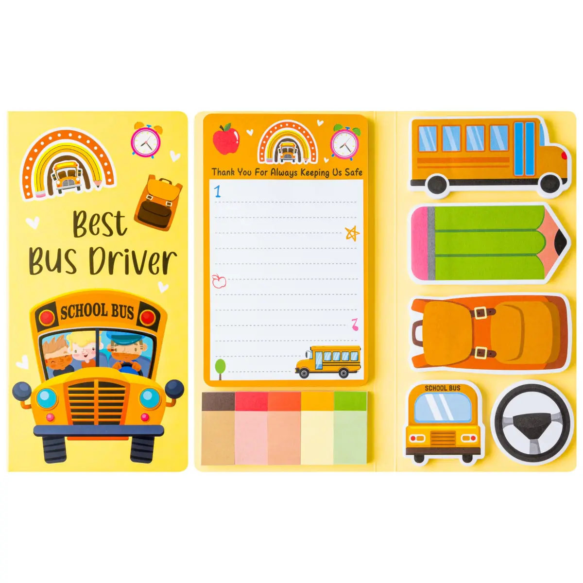 Xqumoi Bus Driver Sticky Notes Set | 550 Sheets | School Office Supplies - main product image