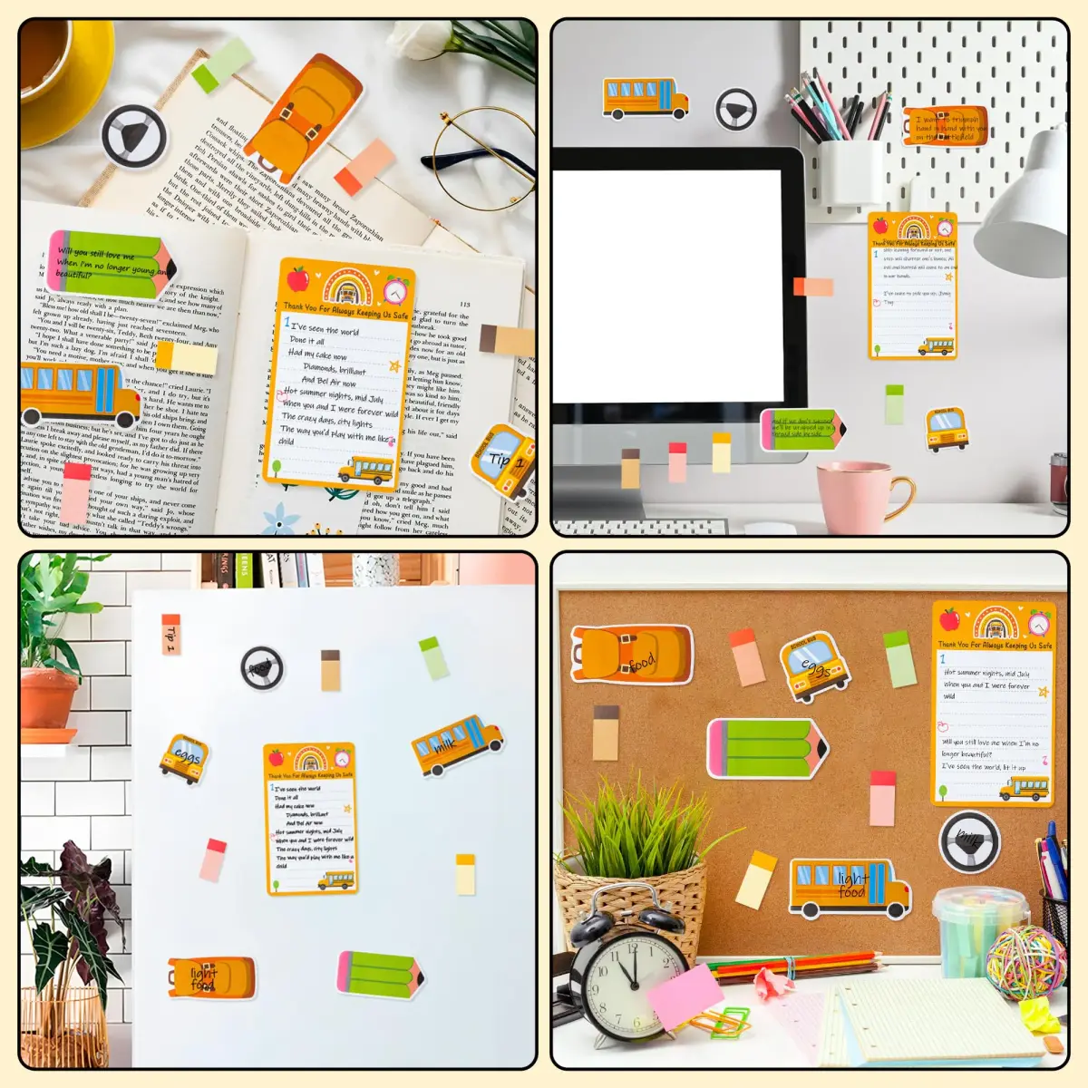 Xqumoi Bus Driver Sticky Notes Set | 550 Sheets | School Office Supplies - view 6