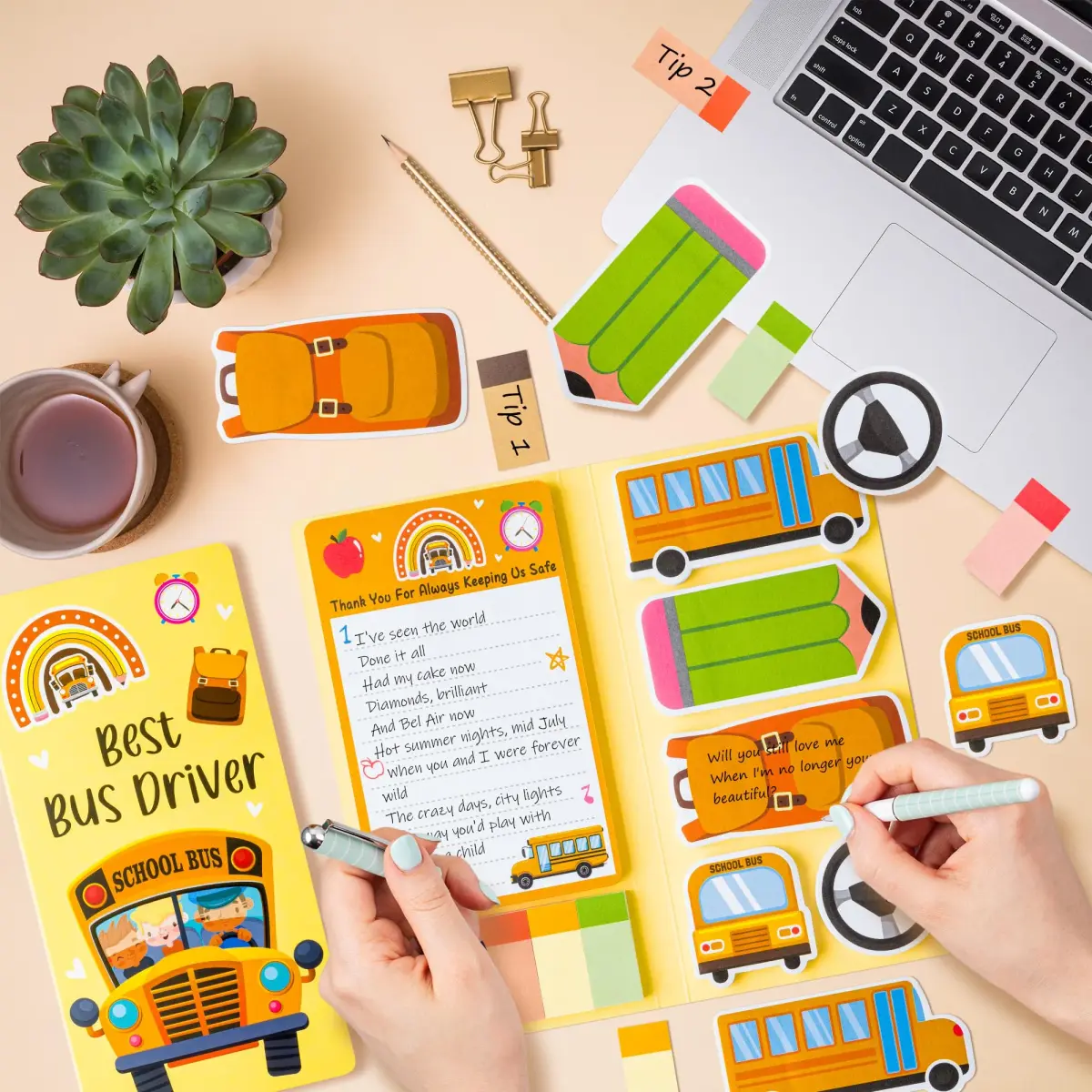 Xqumoi Bus Driver Sticky Notes Set | 550 Sheets | School Office Supplies - view 4