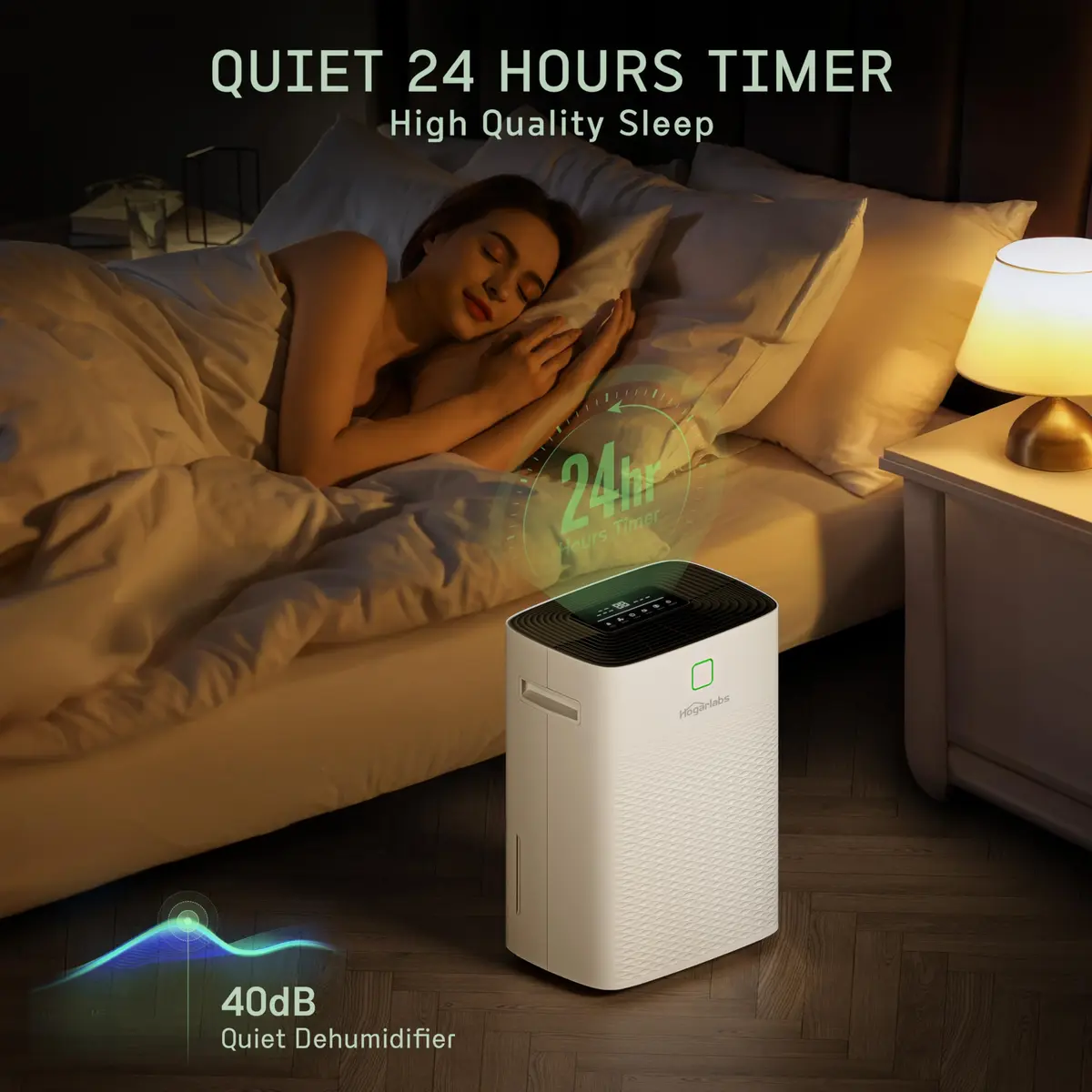 HOGARLABS 100 Pint Dehumidifier for Basement & Bedroom | Covers 6000 Sq.Ft, Auto Humidity Control, Quiet Home & Garage Use - view 5