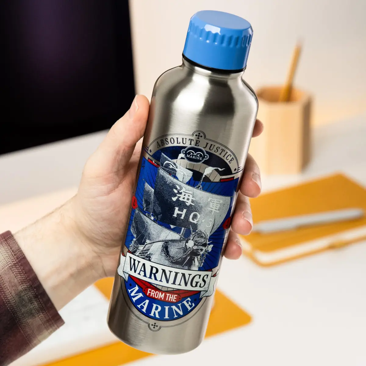 Paladone One Piece Marines Stainless Steel Water Bottle 500ml (16.9 fl oz) | Officially Licensed Anime Merchandise - view 4