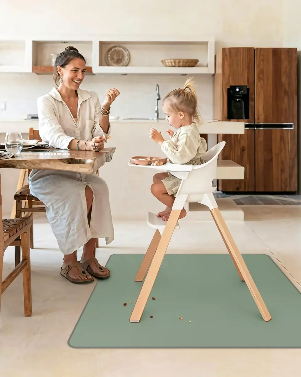 Blissful Diary Baby Splat Mat 128cm x 128cm (50.4 x 50.4 Inch) | Waterproof Floor Protector for High Chairs & Playtime - view 4