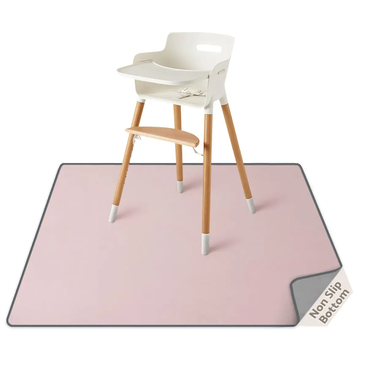 Blissful Diary Baby Splat Mat Blush Pink 128cm x 128cm (50.4 x 50.4 Inch) | Wipeable & Waterproof Floor Protector - main product image