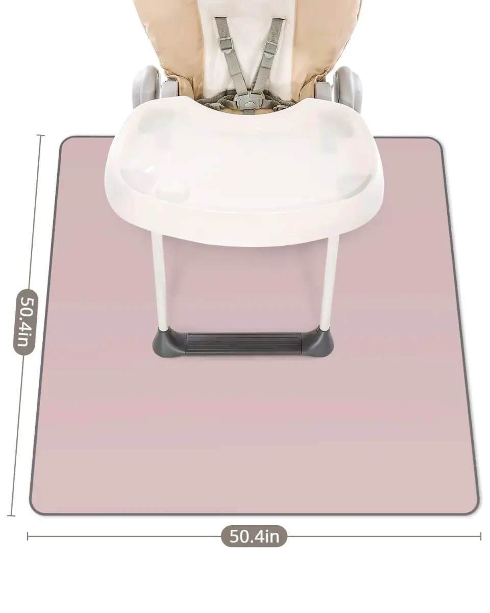 Blissful Diary Baby Splat Mat Blush Pink 128cm x 128cm (50.4 x 50.4 Inch) | Wipeable & Waterproof Floor Protector - view 3