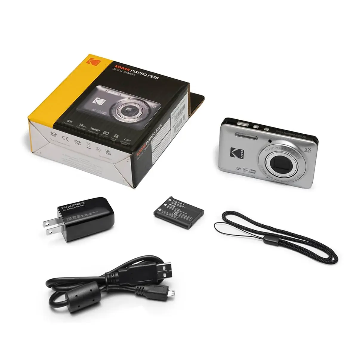KODAK PIXPRO FZ55 Digital Camera Gray 16MP CMOS 5X Optical Zoom 28mm Wide Angle 1080P Full HD Video 2.7" LCD | Compact Point and Shoot Camera - view 4