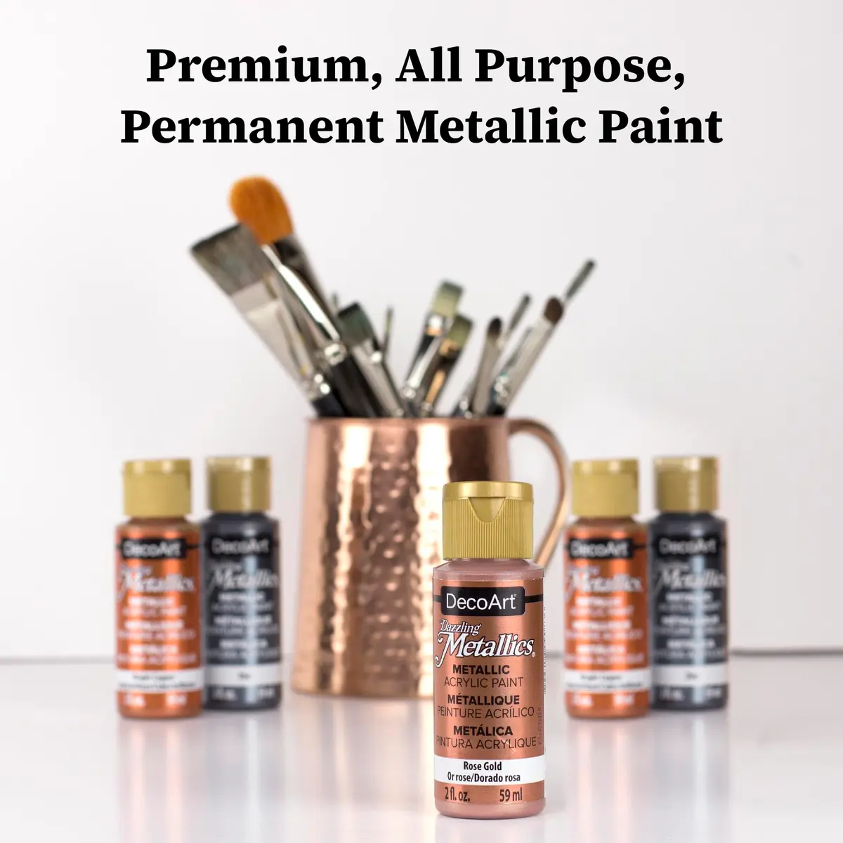 DecoArt Americana Dazzling Metallics Acrylic Paint Set 2 fl oz Bottles (9-Pack) | Metallic Craft Paints for Canvas, Wood & DIY Projects - view 3
