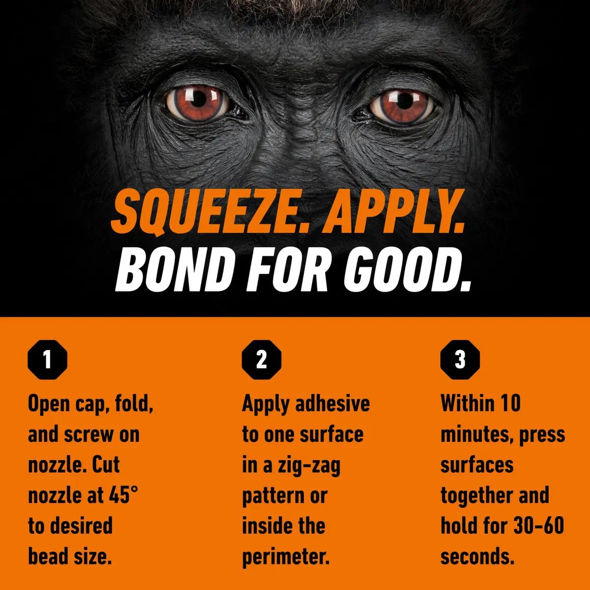 Gorilla Max Strength Clear Construction Adhesive 207ml (7 oz) | Bonds Wood, Metal, Tile, Stone, Glass, Mirror, Concrete - view 6