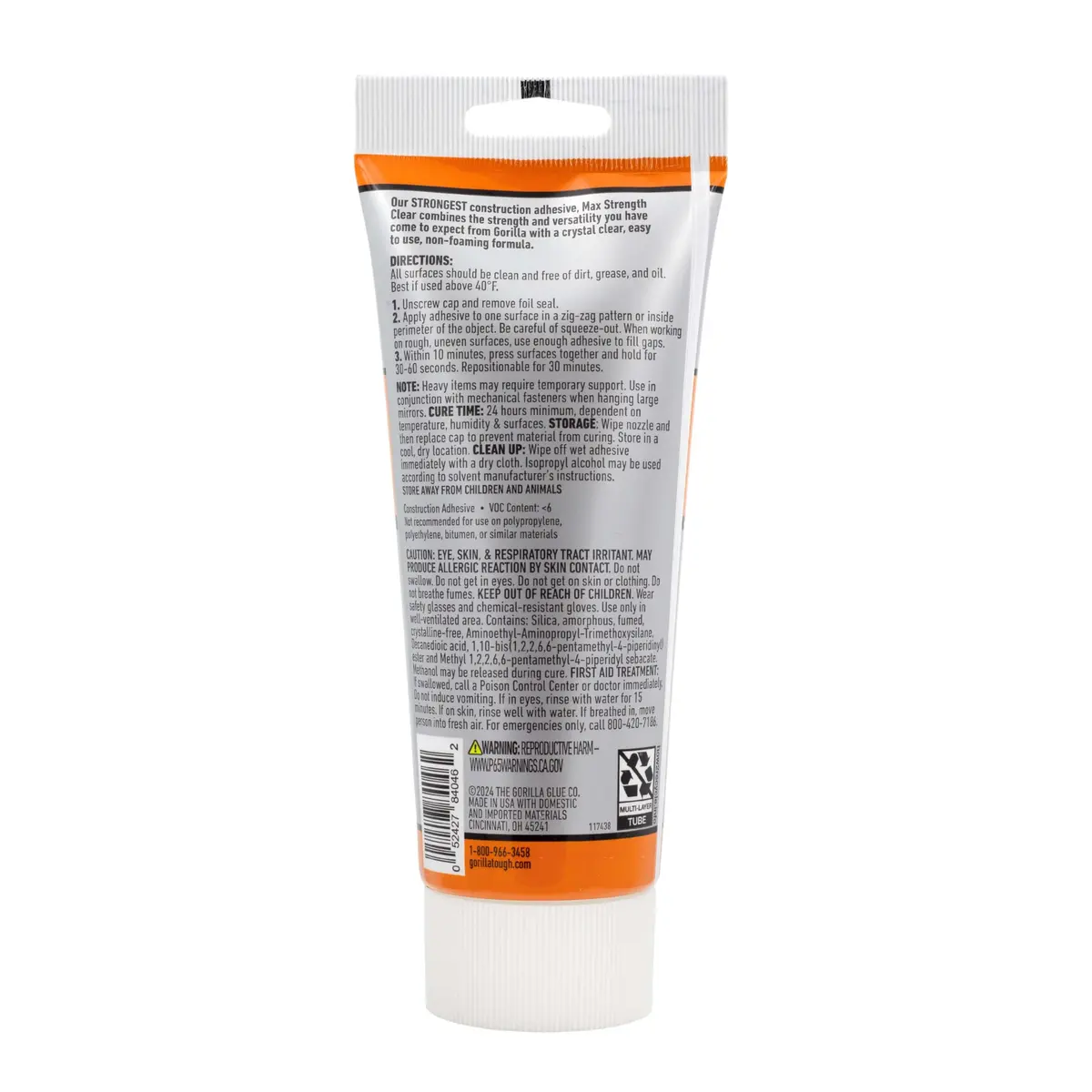 Gorilla Max Strength Clear Construction Adhesive 207ml (7 oz) | Bonds Wood, Metal, Tile, Stone, Glass, Mirror, Concrete - view 9