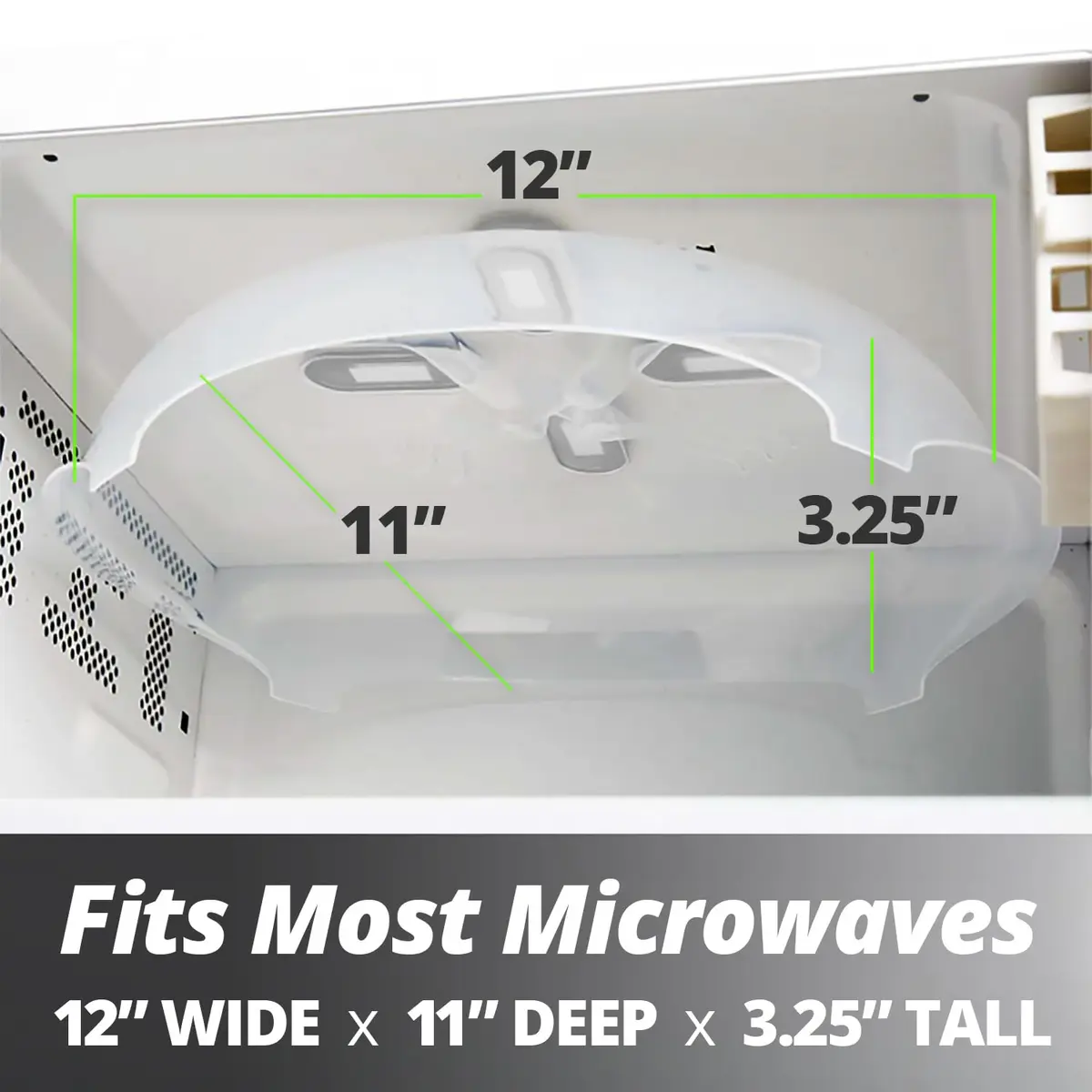 HOVER COVER Magnetic Microwave Splatter Cover for Food - 12" Heather Gray | BPA-Free, Vented, Space-Saving - view 7