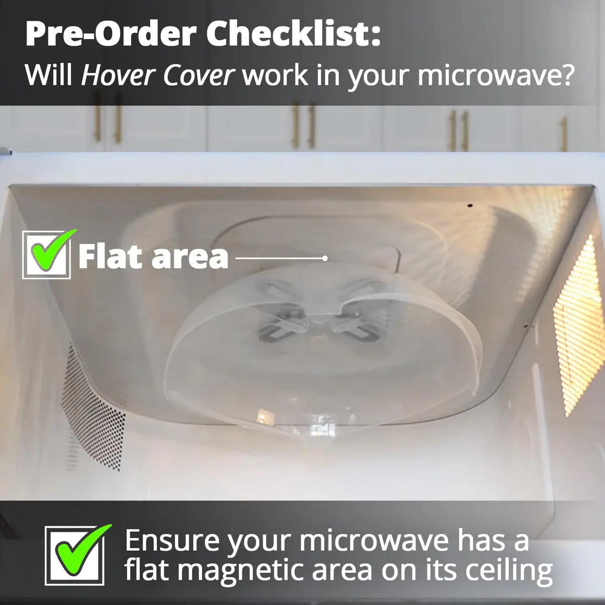 HOVER COVER Magnetic Microwave Splatter Cover for Food - 12" Heather Gray | BPA-Free, Vented, Space-Saving - view 8