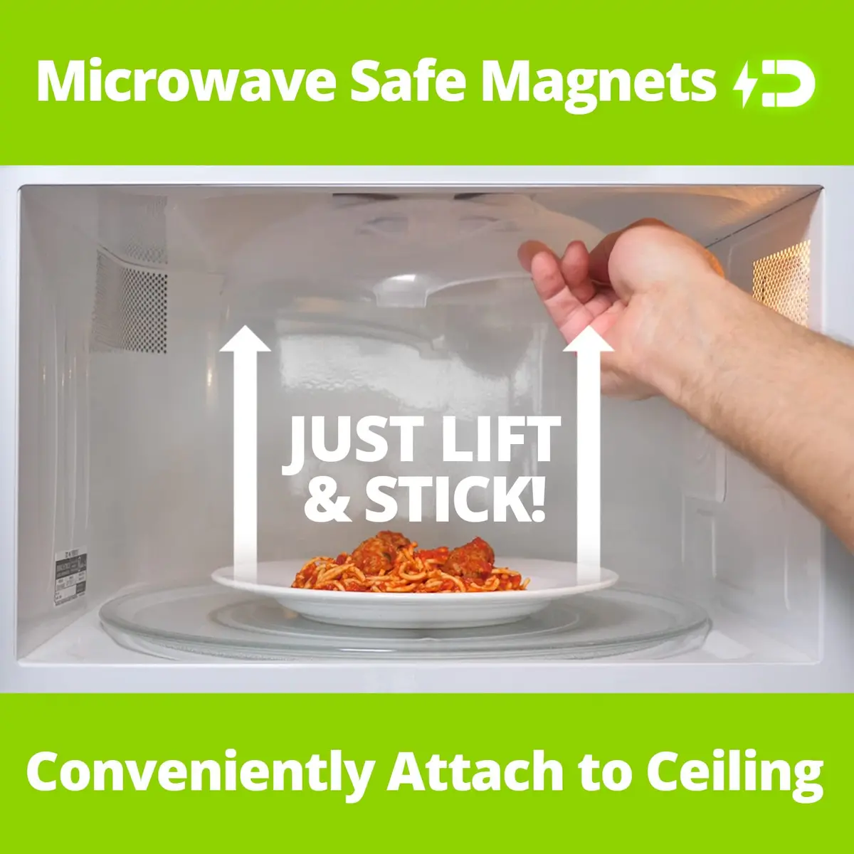 HOVER COVER Magnetic Microwave Splatter Cover for Food - 12" Heather Gray | BPA-Free, Vented, Space-Saving - view 3