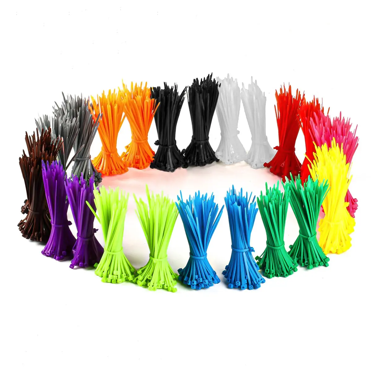 HexinYigjly 2400 Pcs 4 Inch Multicolor Nylon Zip Ties | UV & Heat Resistant for Home, Office, Garden - main product image