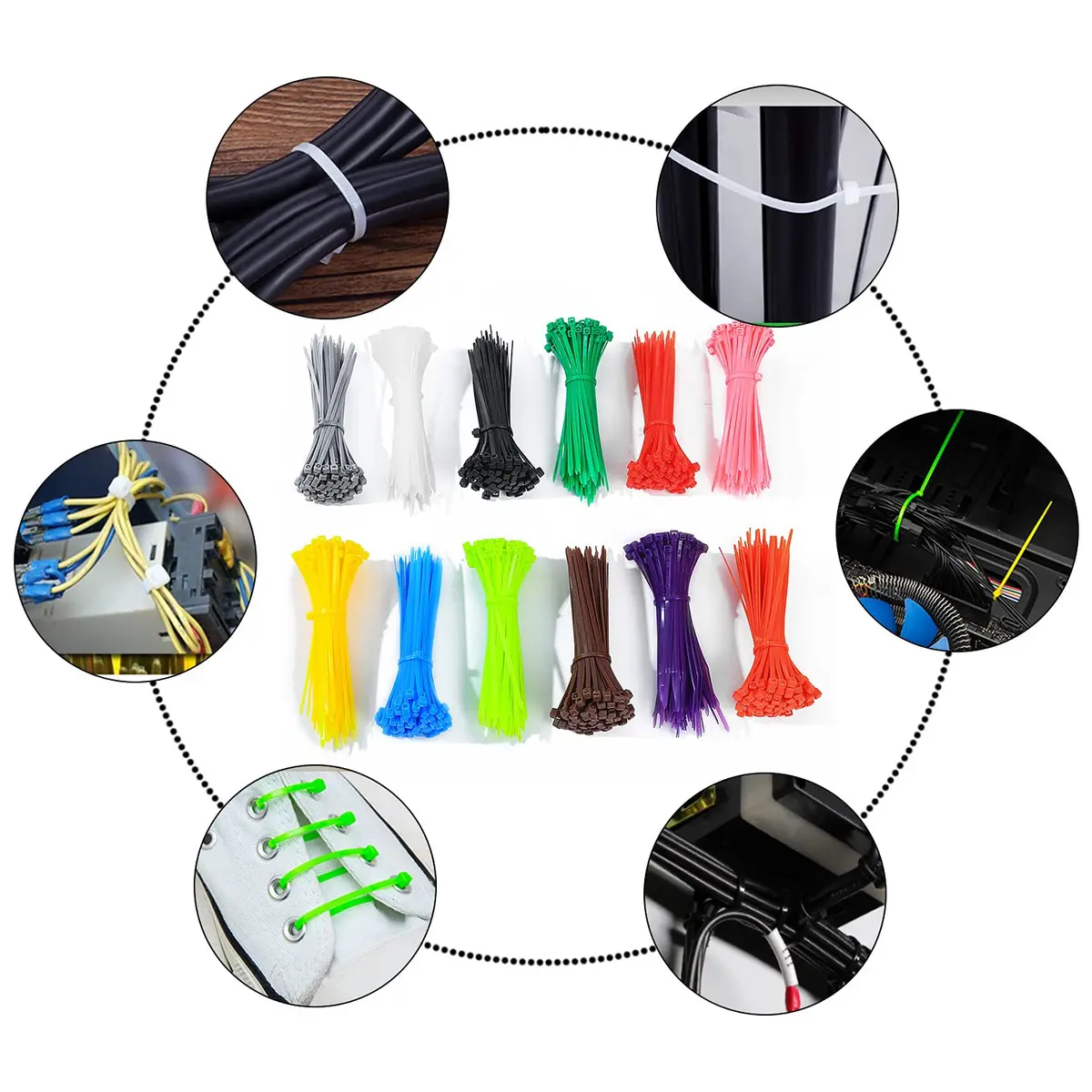 HexinYigjly 2400 Pcs 4 Inch Multicolor Nylon Zip Ties | UV & Heat Resistant for Home, Office, Garden - view 7