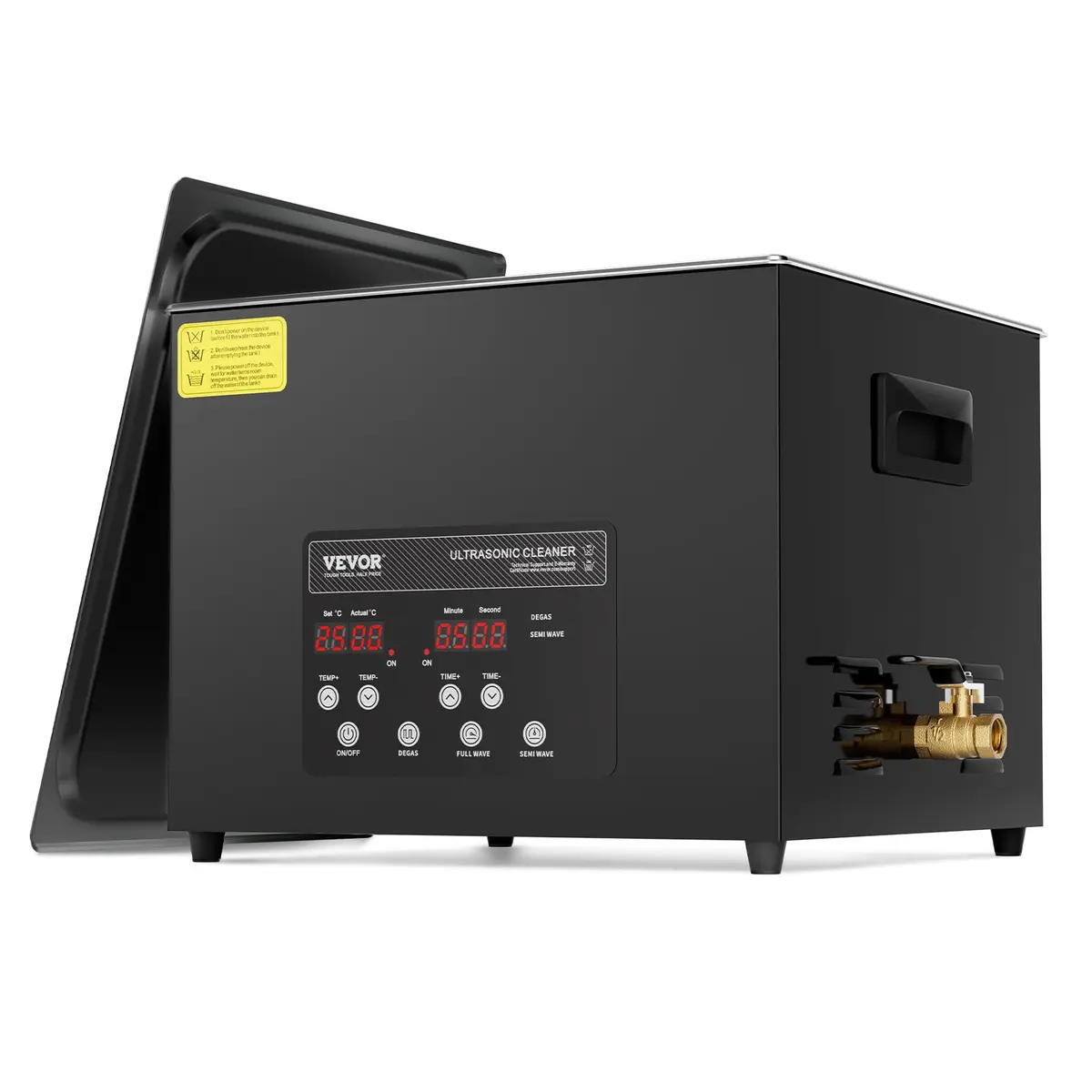 VEVOR 15L Ultrasonic Cleaner 360W Digital Ultrasonic Cleaning Machine with Heater & Degassing Mode | 40kHz Industrial Ultrasound Cleaner for Jewelry, Tools, Labware - main product image