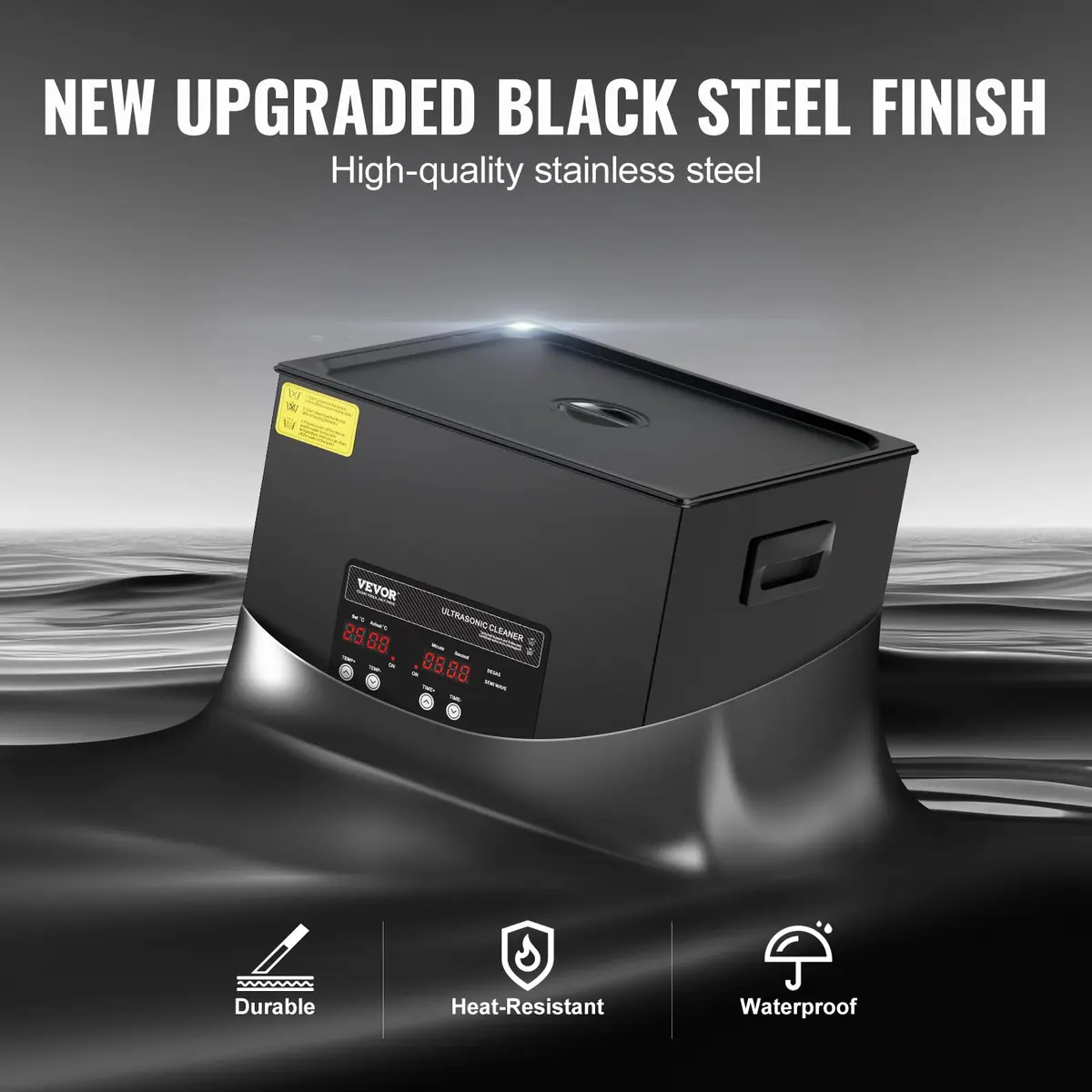 VEVOR 15L Ultrasonic Cleaner 360W Digital Ultrasonic Cleaning Machine with Heater & Degassing Mode | 40kHz Industrial Ultrasound Cleaner for Jewelry, Tools, Labware - view 5
